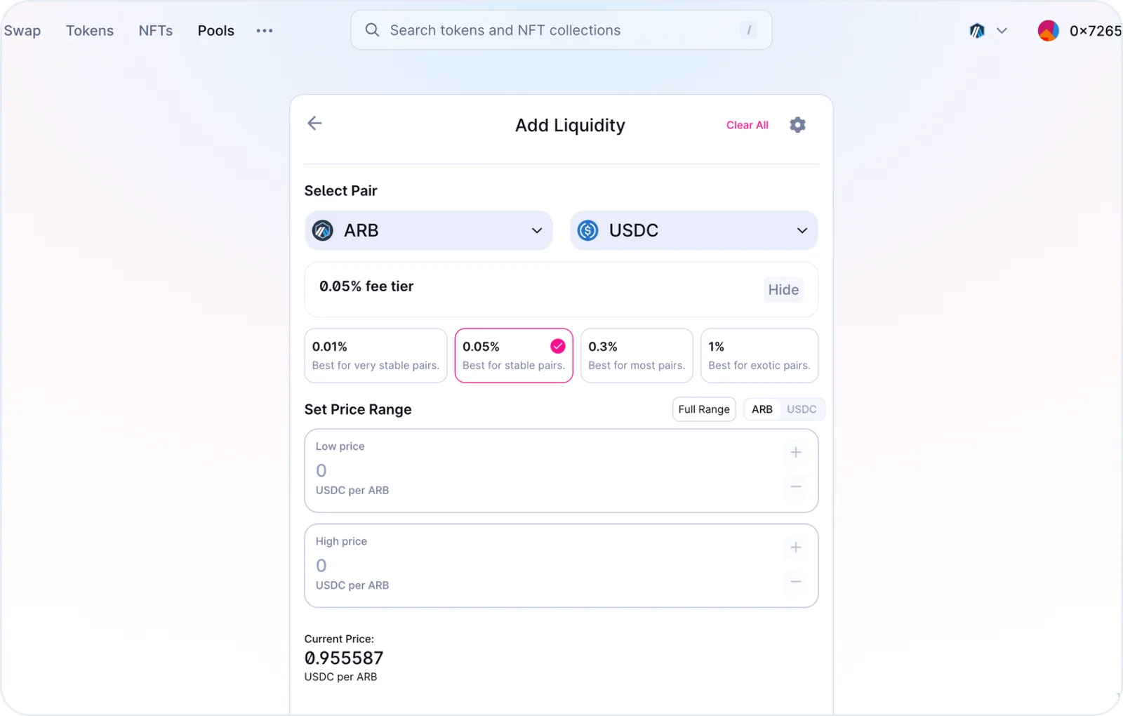 uniswap token pair add liquidity
