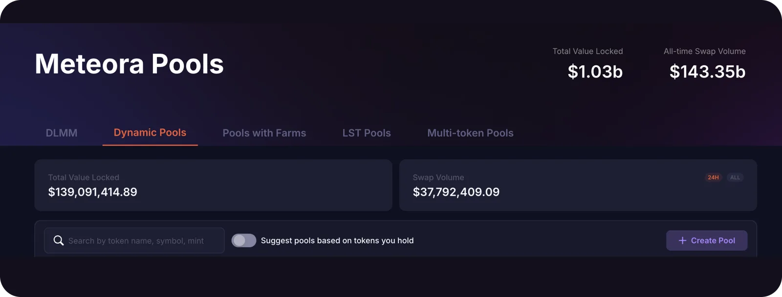 meteora crypto pools