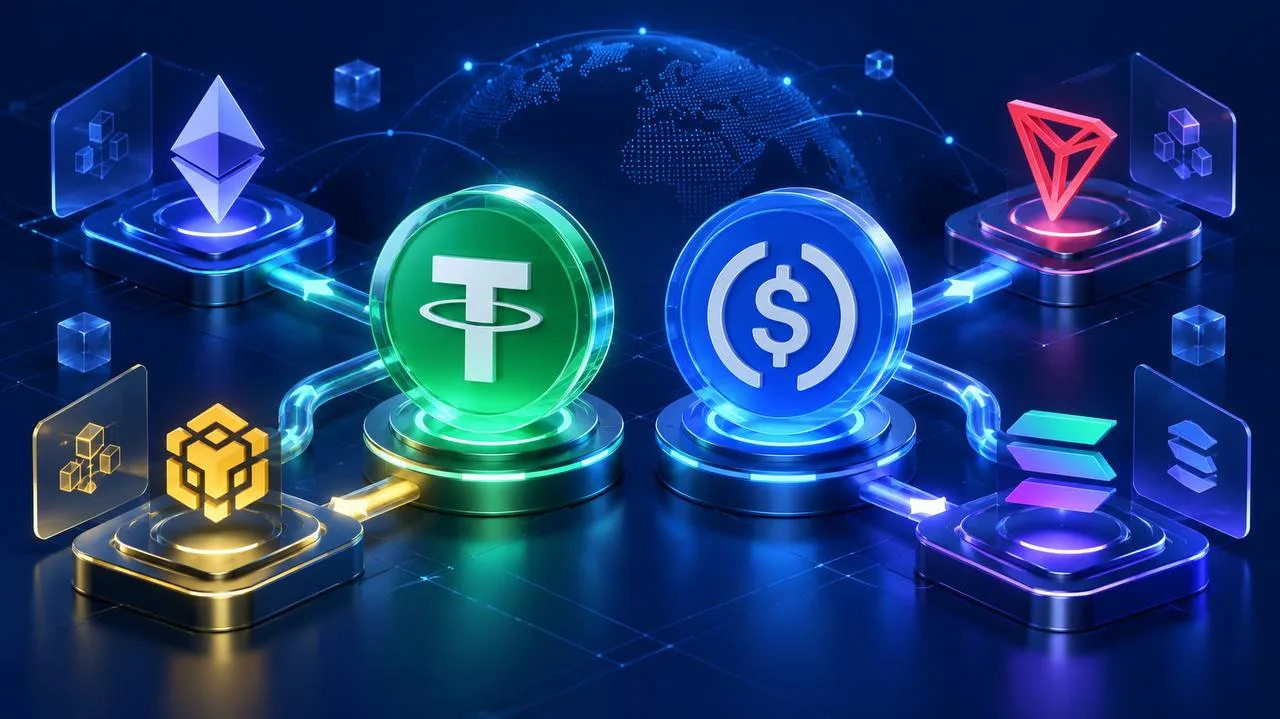 Two major stablecoin tokens linked across different blockchain networks